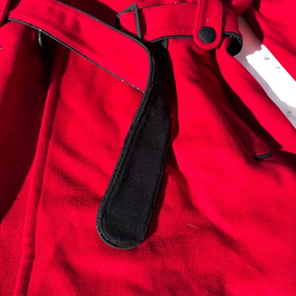 Vintage Preston & York Cardinal Red 100% Wool Pea Coat Size 4 Double Breasted - Picture 6 of 14
